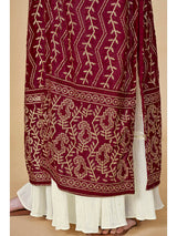 Maroon Jacket Style Sharara Suit