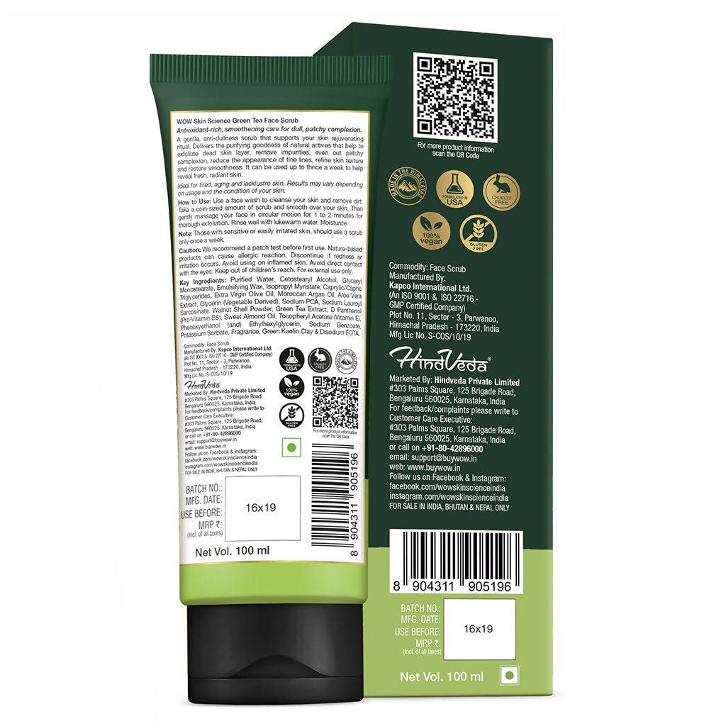 Wow Skin Science Green Tea Face Scrub