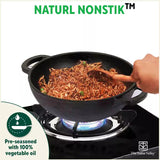 Super Smooth Cast Iron Kadai (Wok Model), Silicon Handle, Pre-seasoned, Nonstick, 100% Pure, Toxin-free, 25.4cm, 2.5L, 2.5kg