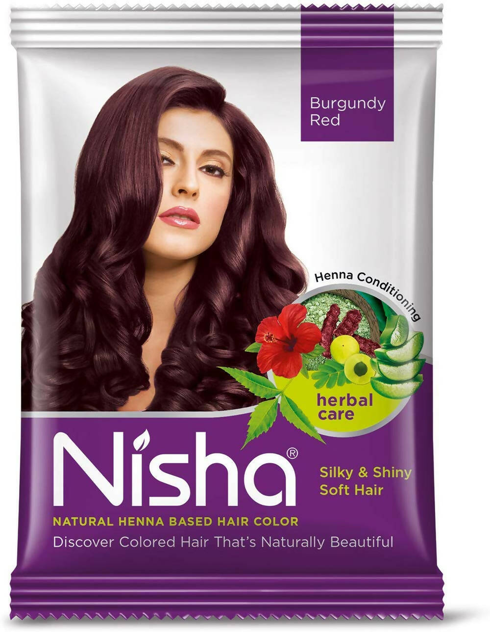 Nisha Natural Henna Based Hair Color Burgundy Red