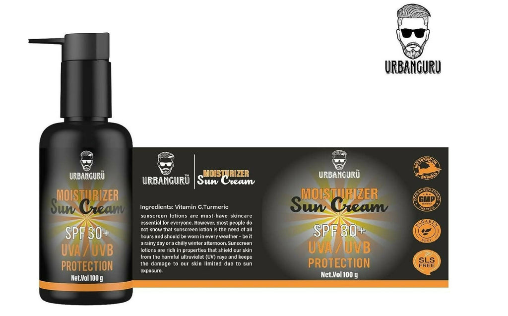 Urbanguru Men's Daily Glow Sunscreen & Moisaturizer SPF30+ UVA/UVB Sun Protection