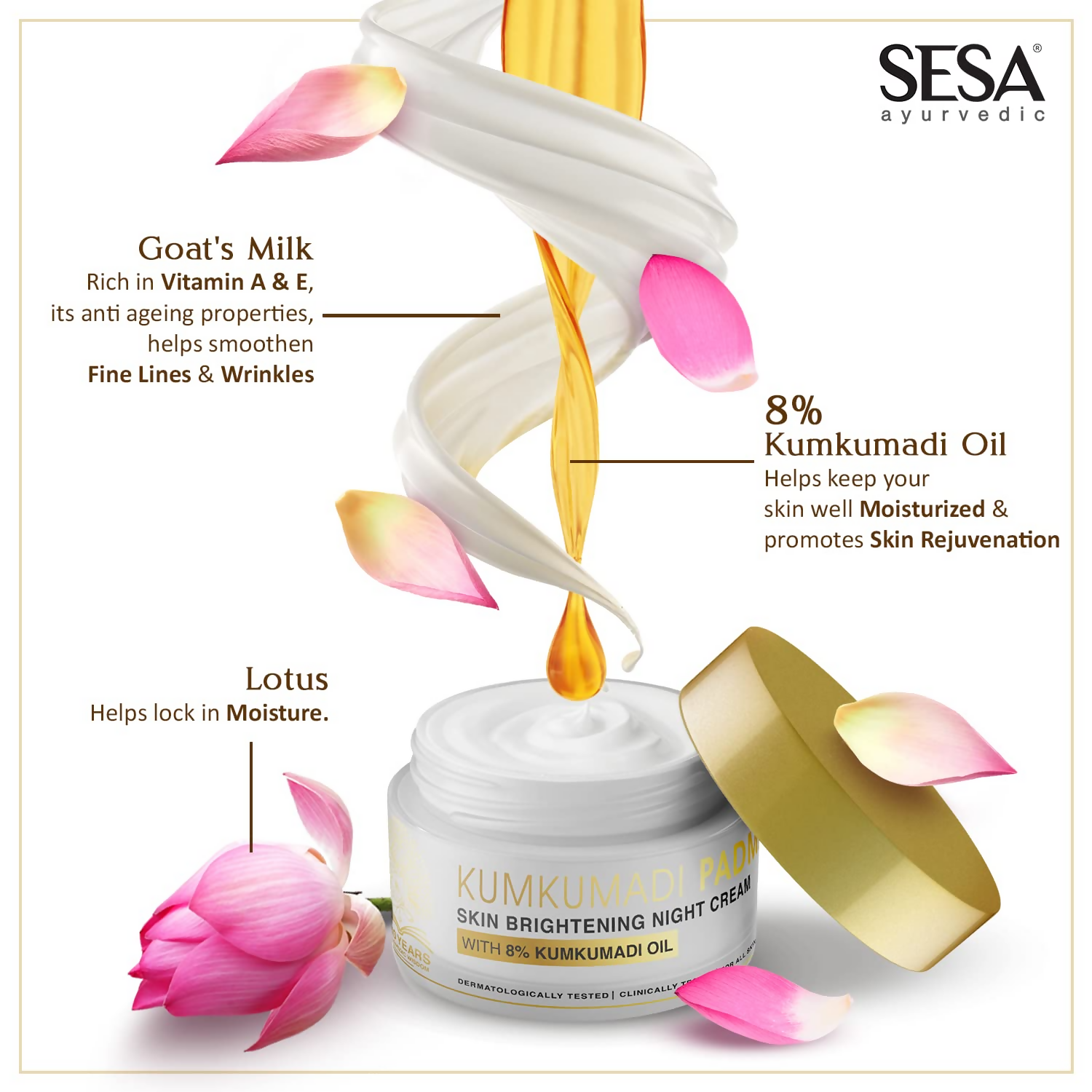 Sesa Ayurvedic Kumkumadi Padma Night Cream