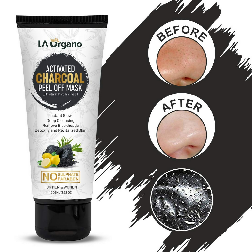LA Organo Papaya Hydrating Face Gel with Alovera & Vit-E & Activated Charcoal Peel Off Mask Combo