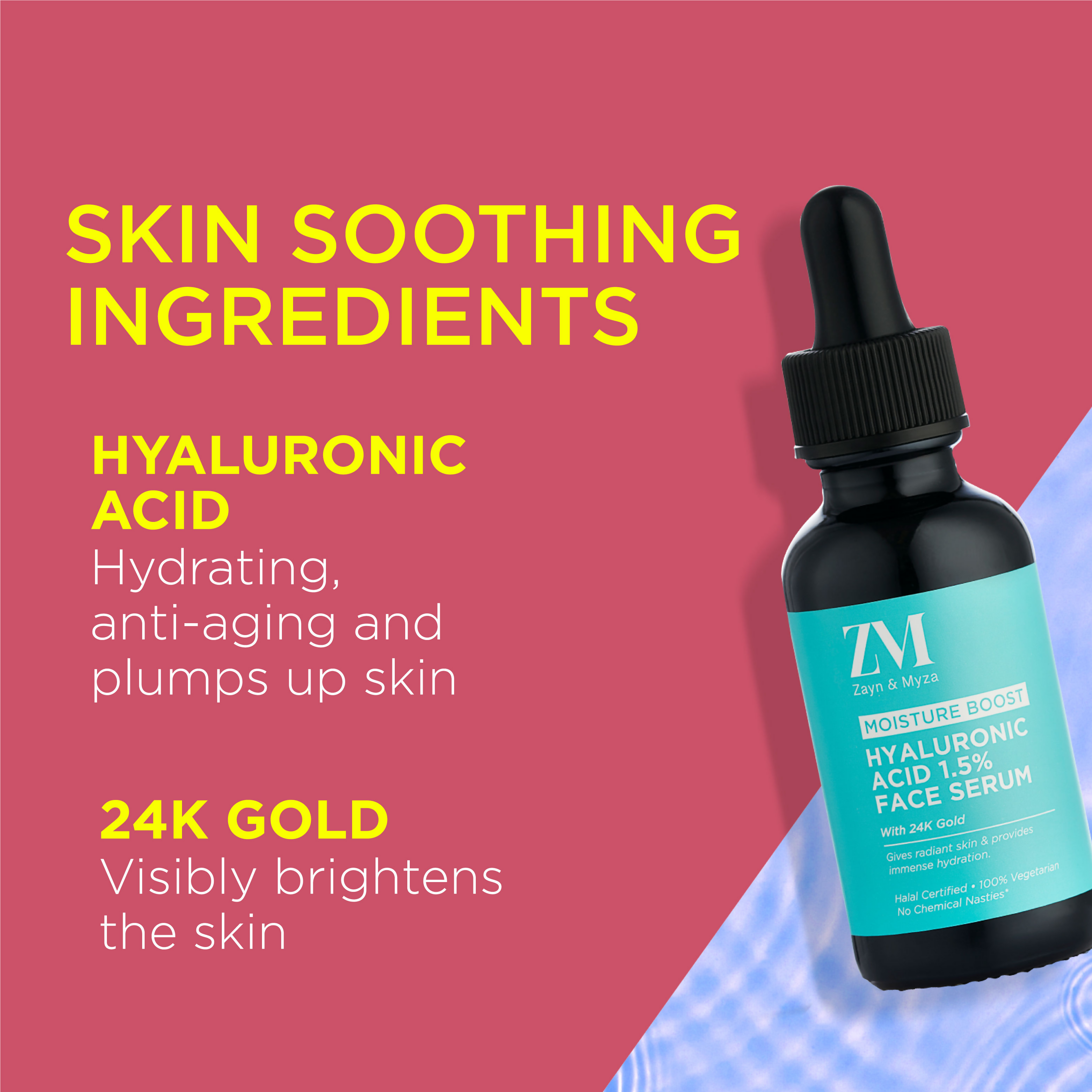 Zayn & Myza Hyaluronic Acid 1.5% & 24K Gold Face Serum