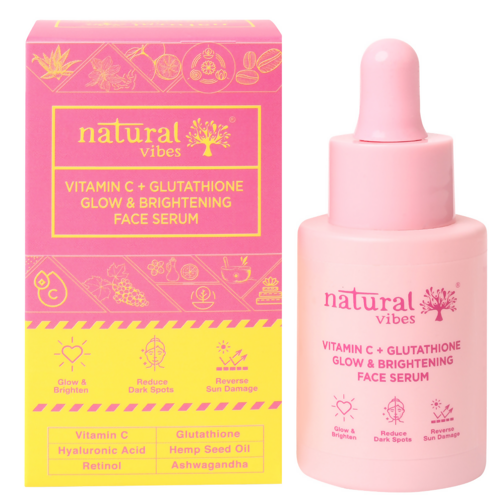 Natural Vibes Vitamin C + Glutathione Glow & Brightening Face Serum