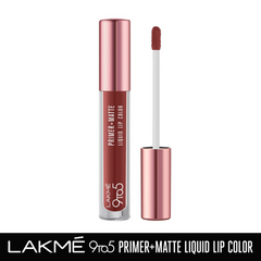 Lakme 9to5 Primer + Matte Liquid Lip Color - MR4 Deepmaroon