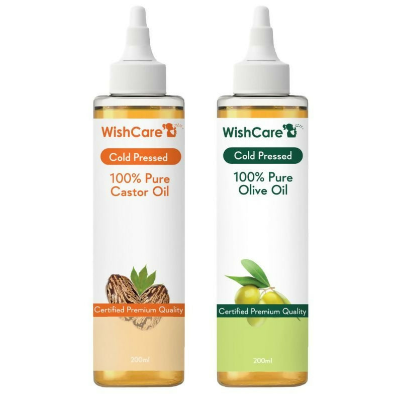 Wishcare 100% Pure Cold Pressed Castor Oil & Olive Oil Combo