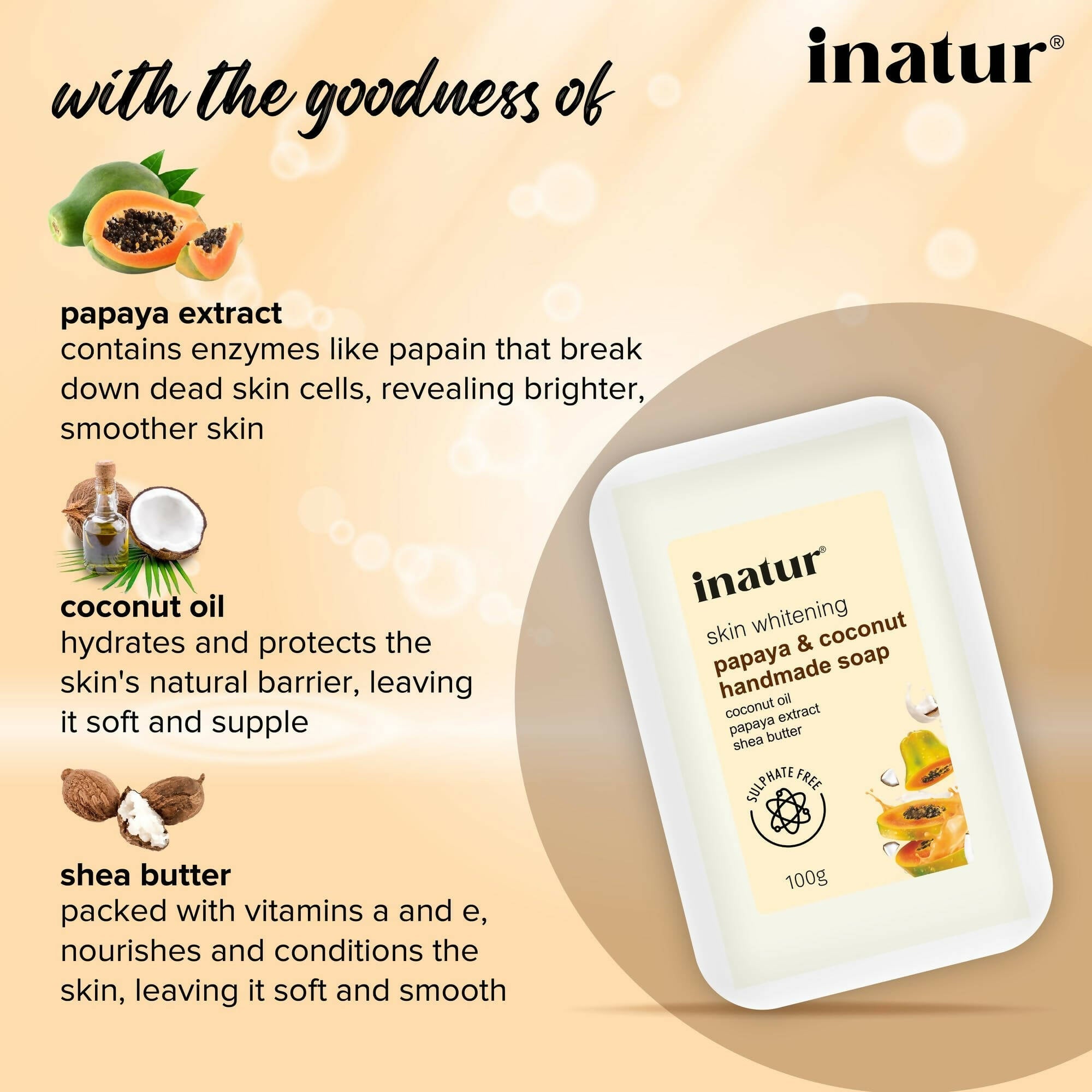 Inatur Papaya and Coconut Soap