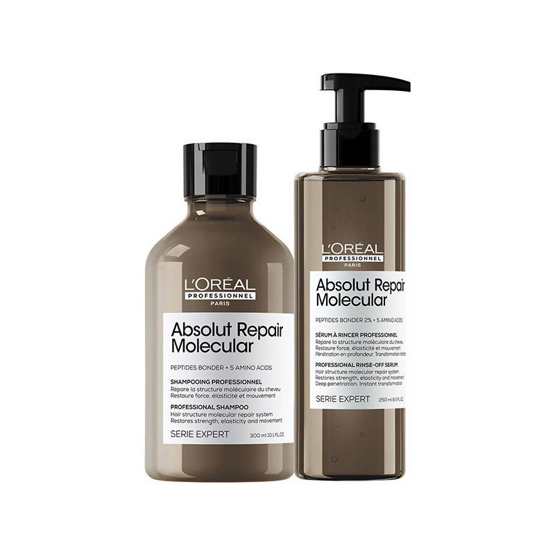 L'Oreal Professionnel Absolut Repair Molecular Shampoo & Rinse-Off Serum For Damaged Hair