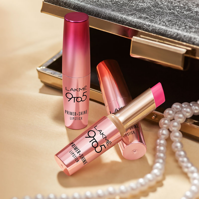 Lakme 9 To 5 Primer + Shine Lipstick - Ruby Red