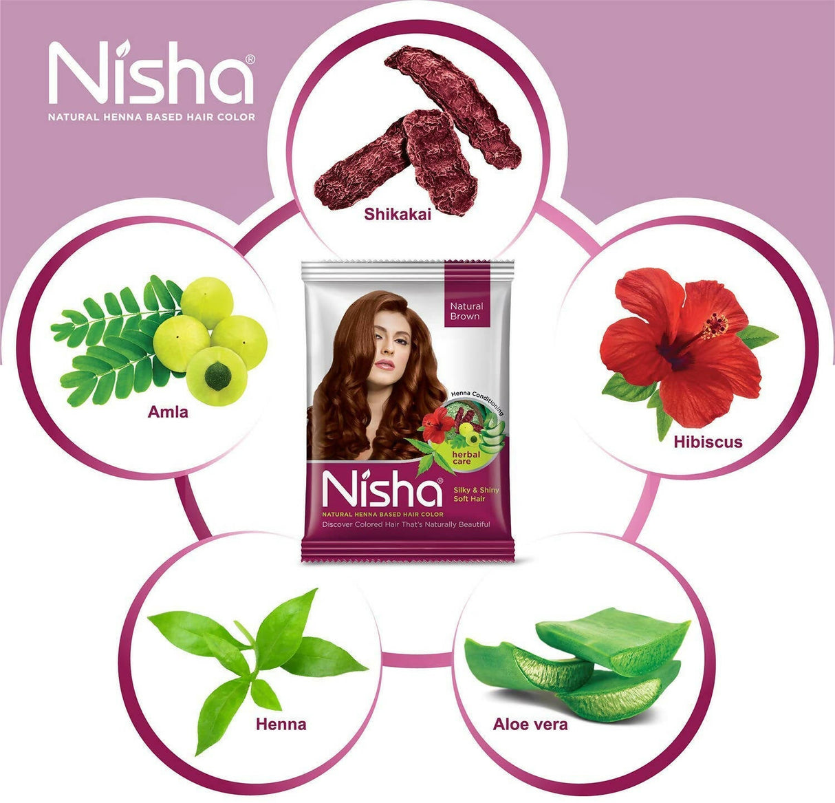 Nisha Henna Based Hair Color Natural Brown