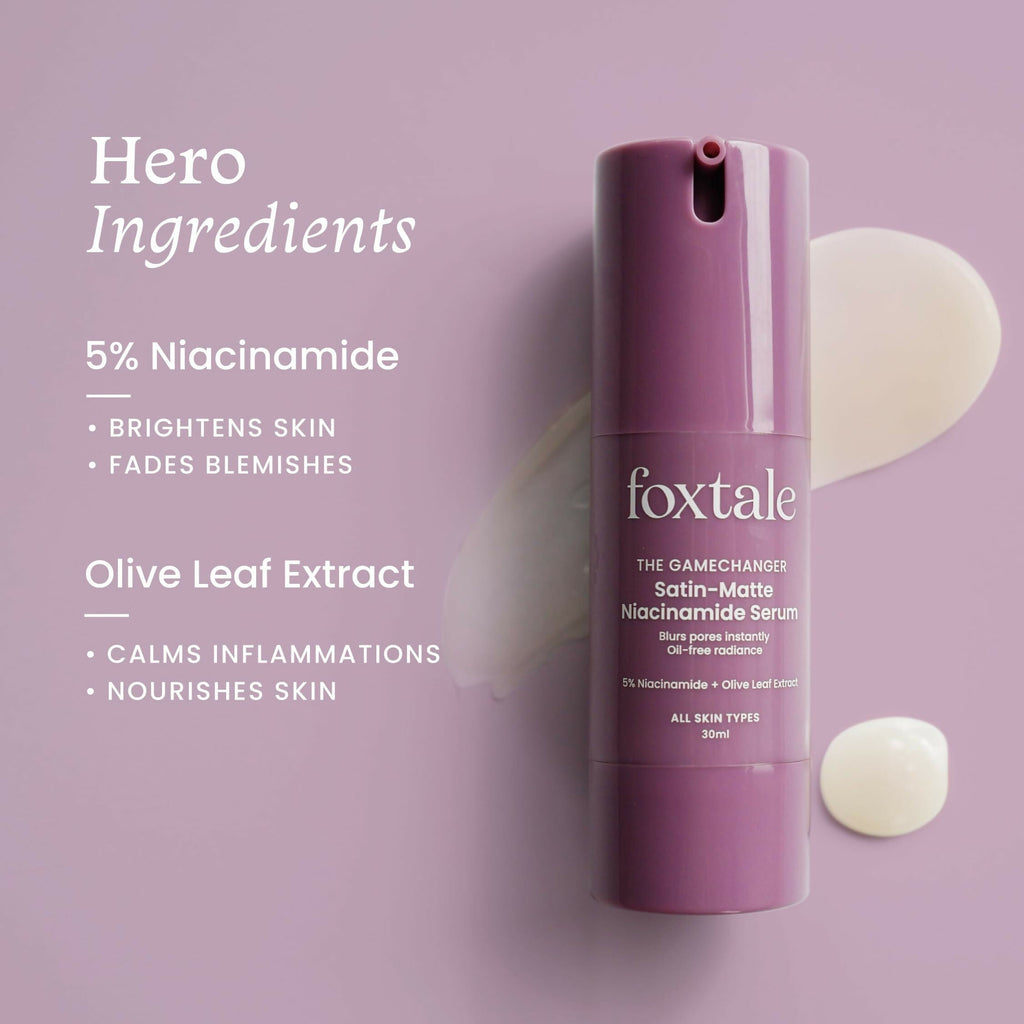 Foxtale 5% Niacinamide Face Serum - Fades Blemishes & Acne Marks, Reduce Dark Spots, Controls Oil and Brightens Skin