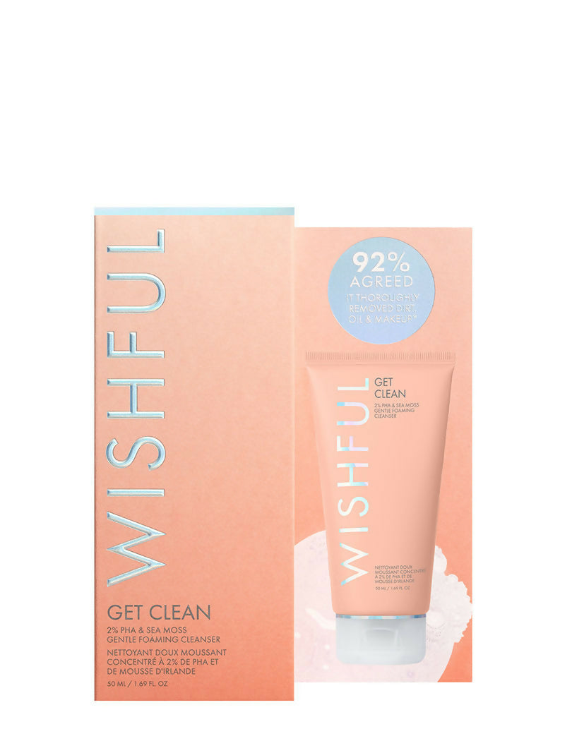 Wishful By Huda Beauty Get Clean 2% PHA & Sea Mossgentle Foaming Cleanser - Korean Skincare