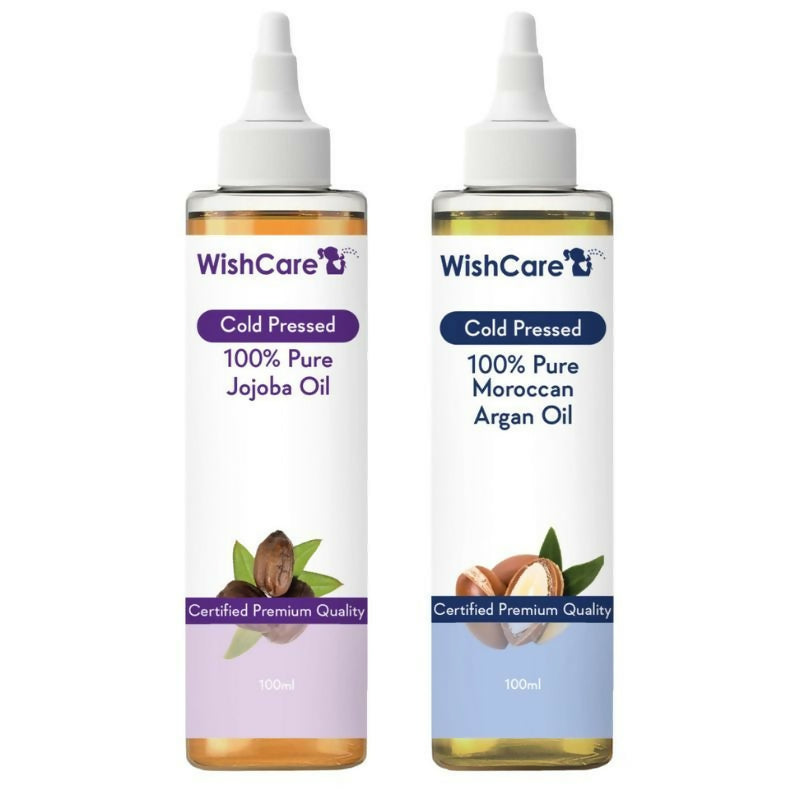 Wishcare Pure & Natural Moroccan Argan Oil & Unrefined Jojoba Oil Combo