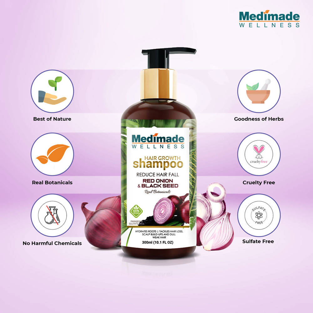 Medimade Wellness Red Onion and Black Seed Hair Growth Shampoo