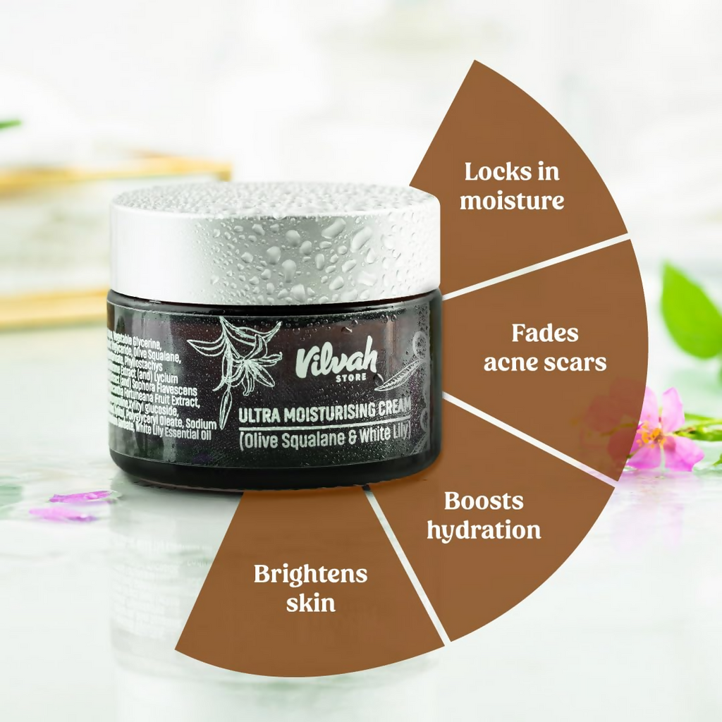 Vilvah Store Ultra Moisturising Cream With Olive Squalene And White Lily