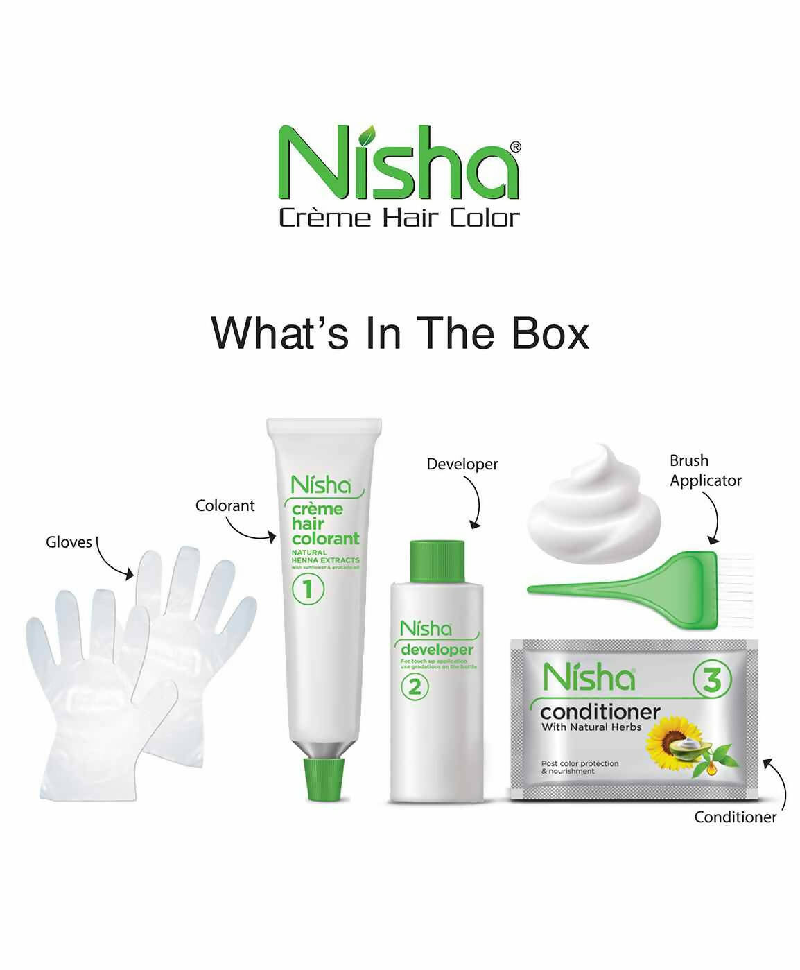 Nisha Creme Hair Color Natural Brown