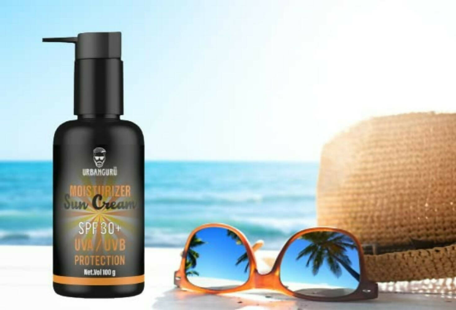 Urbanguru Men's Daily Glow Sunscreen & Moisaturizer SPF30+ UVA/UVB Sun Protection