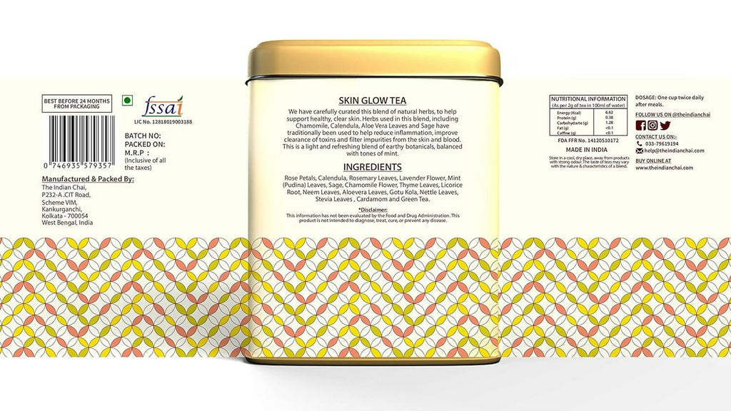 The Indian Chai – Skin Glow Tea 30 Pyramid Tea Bags