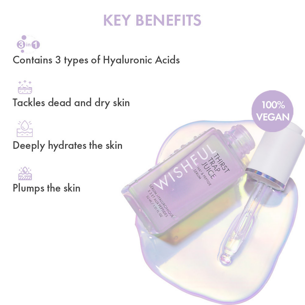 Wishful By Huda Beauty Thirst Trap Juice HA3 & Peptide Serum - Korean Skincare