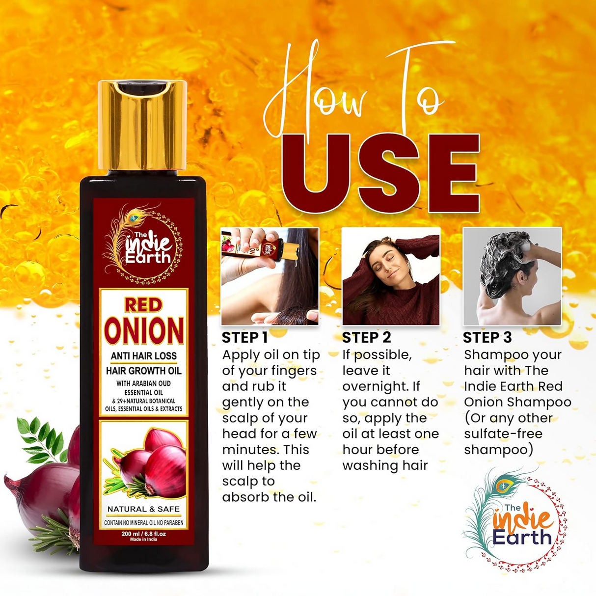 The Indie Earth Red Onion Anti Hair Loss & Hair Growth Combo