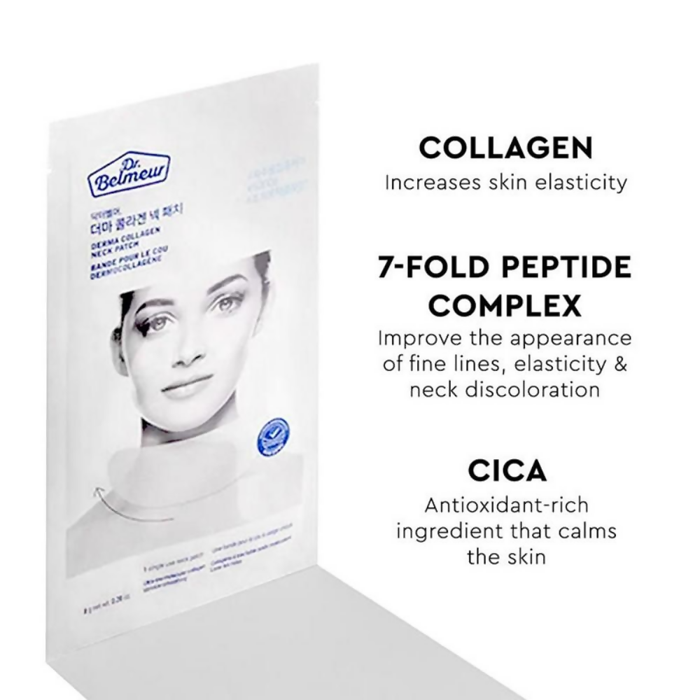 The Face Shop Dr.Belmeur Derma Collagen Hydrogel Neck Patches, Smooths Wrinkles On Neck Instantly