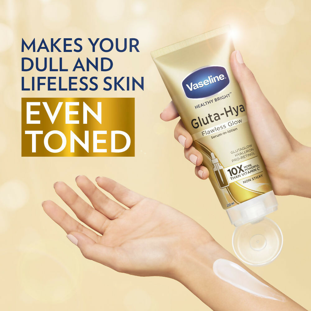 Vaseline Healthy Bright Daily Brightening Body Lotion & Gluta-Hya Flawless Glow Serum-In-Lotion Combo