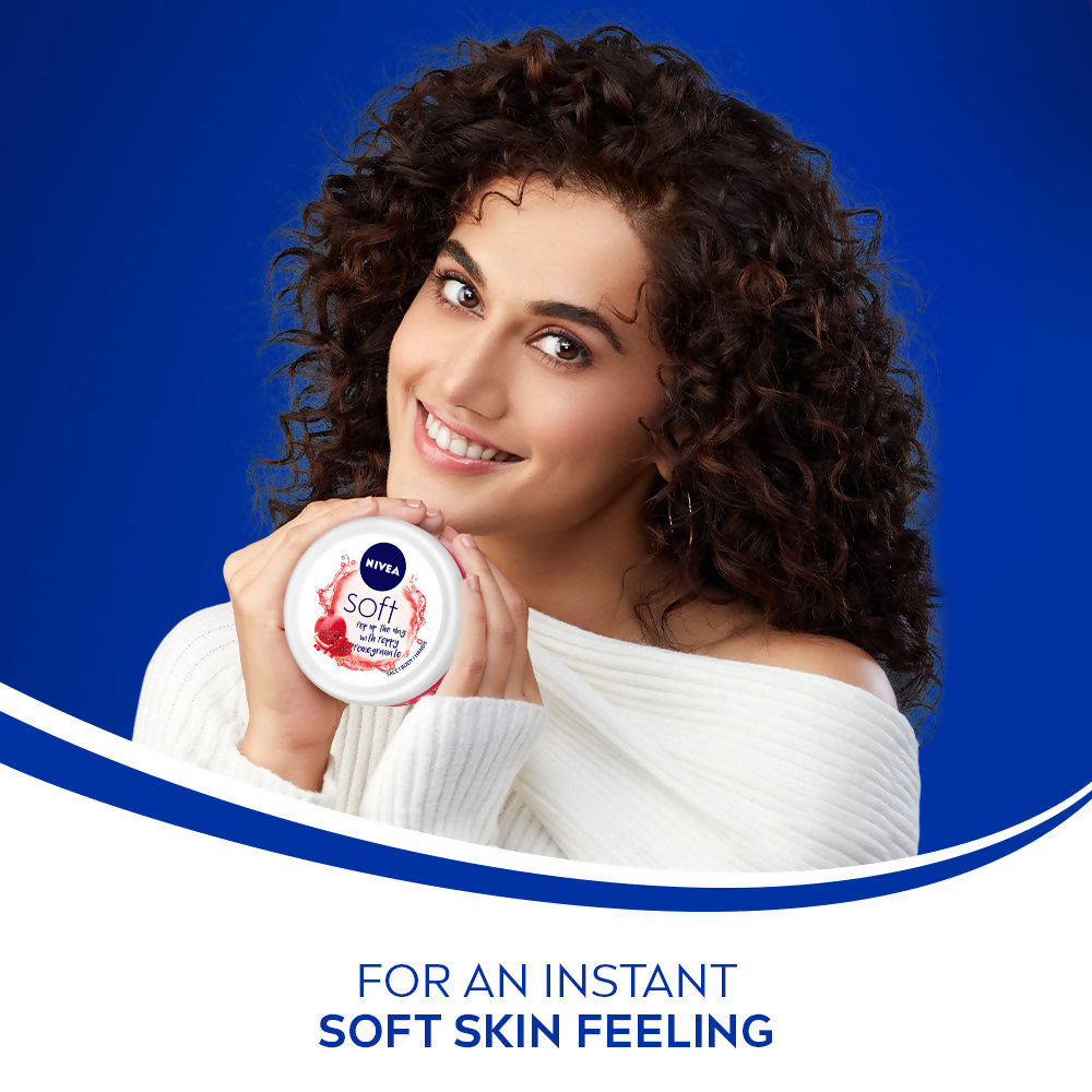 Nivea Soft Light Moisturizer Cream Peppy Pomegranate For Hands And Body