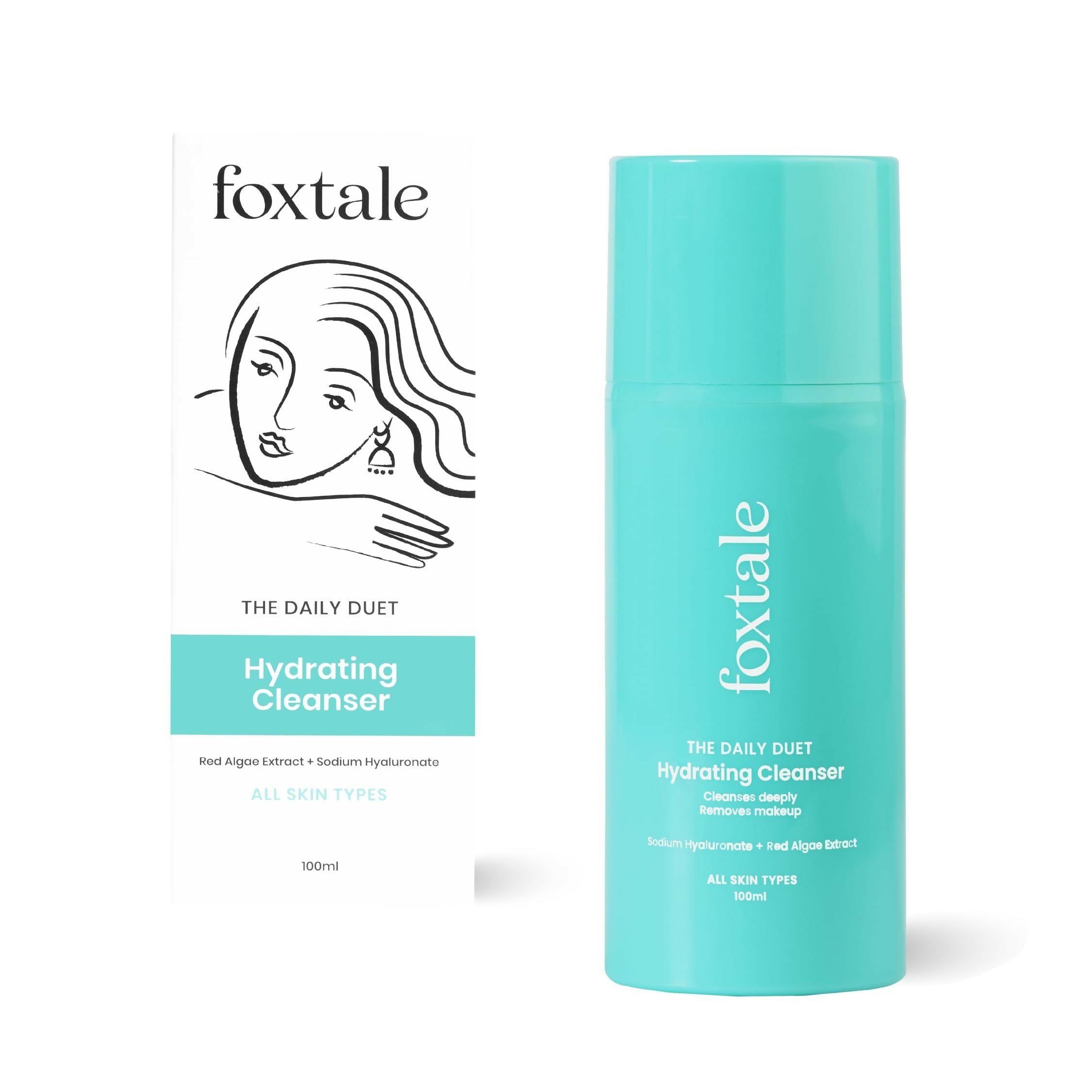 Foxtale The Daily Duet Gentle Cleanser Hydrating Face Wash For Pore Cleansing, Dirt Control, Makeup Remover, For All Skin Types