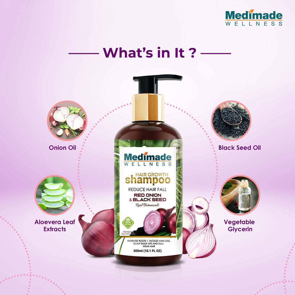 Medimade Wellness Red Onion and Black Seed Hair Growth Shampoo